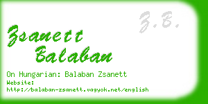 zsanett balaban business card